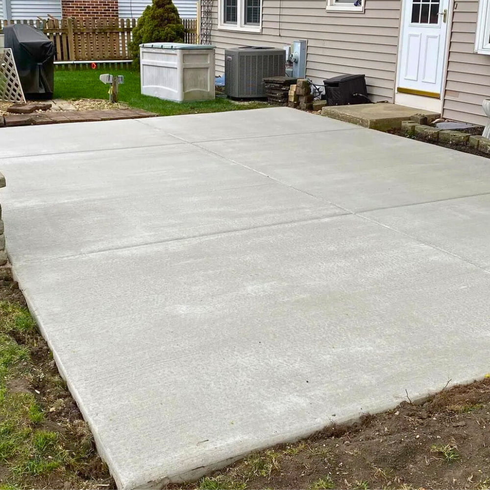 European fan stamped concrete design Omaha home