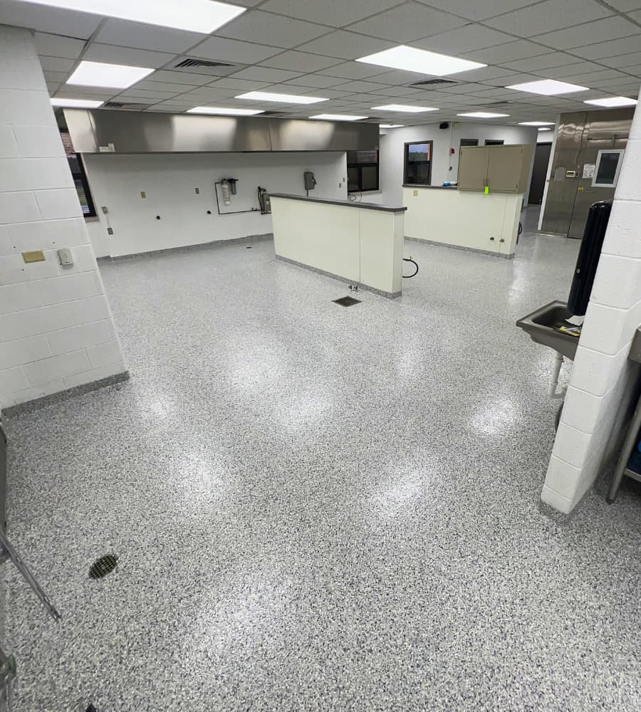 Glossy commercial coating floor in Omaha